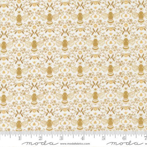Moda Fabrics Midnight in the Garden Bees Mist Gold 43124 21