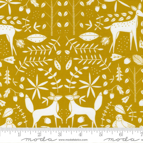 Moda Fabrics Nocturnal Animal Brocade Gold 48334 14