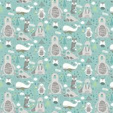 Northcott Fabrics Polar Pals Turquoise 21749-63