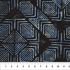 Northcott Fabrics Banyan Batiks Tie One On Blue/ Black 80190-99