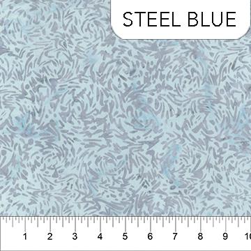 Northcott Fabrics Banyan Batik BFFs Steel Blue 81600-41