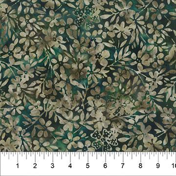 Northcott Fabrics Banyan Batiks Pearls Forest Green 80996-78