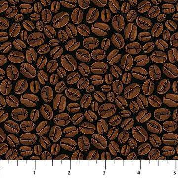 Northcott Fabrics Cafe Culture Coffee Beans Brown 24490 36