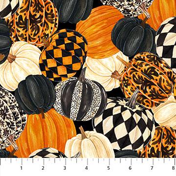 Northcott Fabrics Candelabra Pumpkins Black Multi 24765-99