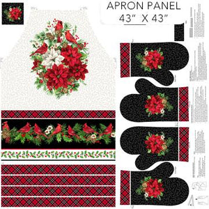 Northcott Fabrics Cardinal Christmas Apron Panel DP25478-10 #6A