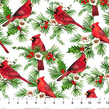 Northcott Fabrics Cardinal Christmas Cardinals 25481-10
