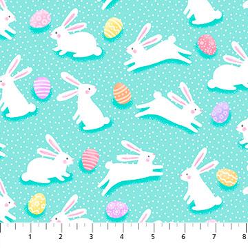Northcott Fabrics Celebrations Busy Bunny Multi 10146-60
