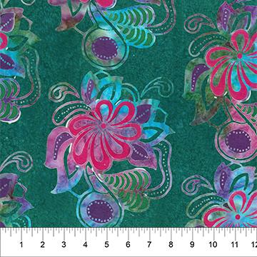 Northcott Fabrics Flower Power Green Multi Flowers 80595-69