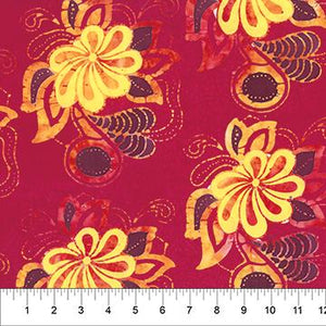 Northcott Fabrics Flower Power Red Yellow 50959-24