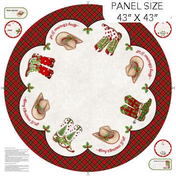 Northcott Fabrics Howdy Christmas Tree Skirt Panel DP24611-11 #69C