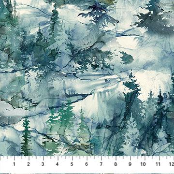 Northcott Fabrics Northern Peaks Dense Forest Dark Blue DP25168-48