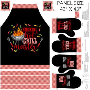 Northcott Fabrics Smokin' Hot Apron Black DP24801-99 #3A
