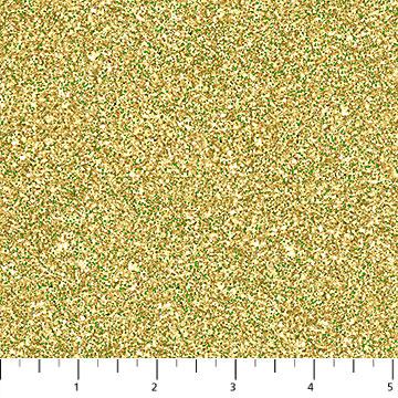 Northcott Fabrics Stonehenge Christmas Joy Gold Glitter 21781M-52