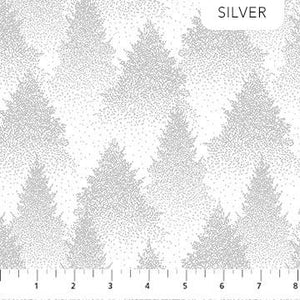 Northcott Fabrics Winterlude Snowy Stand Silver 10337M-10