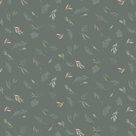 P&B Textiles Ethereal Forest Tossed Foliage Green EFOR 04609 G