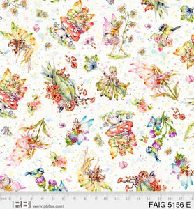 P&B Textiles Fairy Garden Tossed Fairies Multi 05156 E