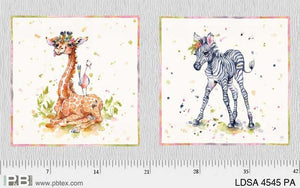 P&B Textiles  Little Darlings Safari Giraffe Zebra Pillow Panel  04545PA  #103K