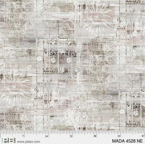 P&B Textiles Madras Grey Floral 108" MADA 04528 NE