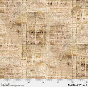 P&B Textiles Madras Tan Floral 108" MADA 04528 AU