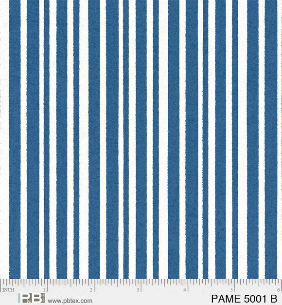 P&B Textiles Patchwork Americana Stripe Blue 05001 B