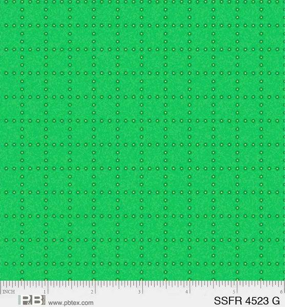 P&B Textiles Smiling Safari Frinds Grid Green/White SSFR 04523G