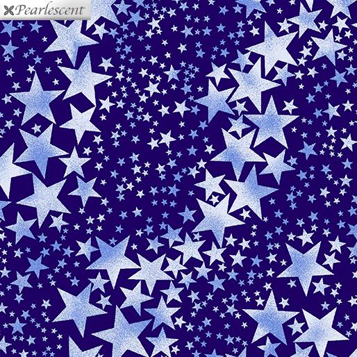 Benartex  Pearly Stars Dark Blue  7959P 51