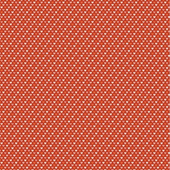 Poppie Cotton Fabric With All My Heart Red MH21818