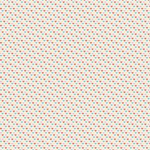 Poppie Cotton Fabric With All My Heart White MH21820