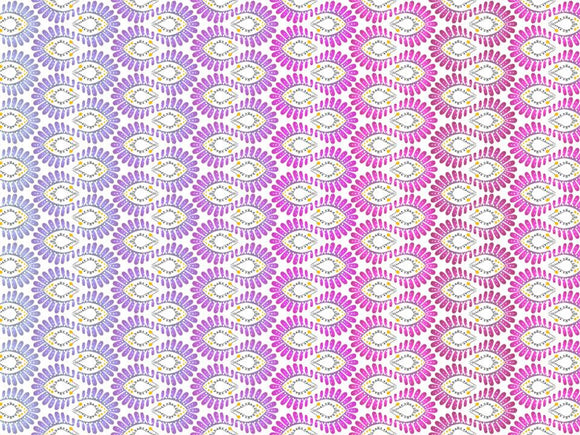 QT Fabrics Enchanted 13 Floral Wavy Stripe Pink 1649-26777-P