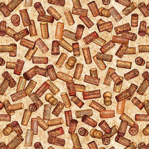QT Fabrics A Little Wine Tossed Wine Corks 1649 28788 A