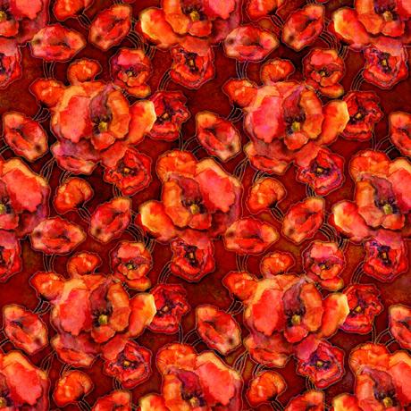 QT Fabrics Blossom Poppies 1649-28841-R