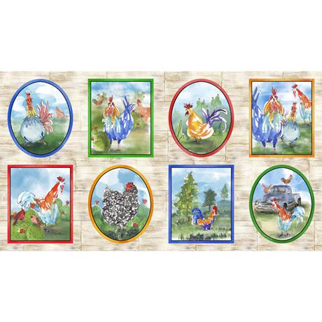 QT Fabrics Colorful Roosters Picture Patches 1649 28404 A #176