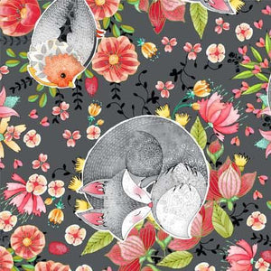 QT Fabrics Daydream Bunnies & Birds Grey 1649 29319 K