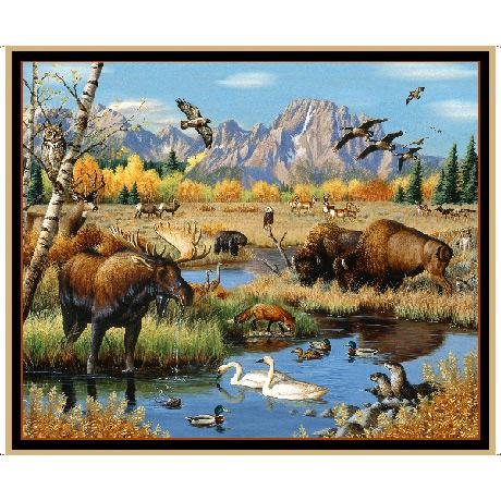 QT Fabrics Great Plains Mixed Wildlife 1649 28602 X #71WL