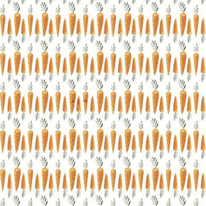 QT Fabrics Hippity Hop Carrot Stripe White 1649 29218 Z