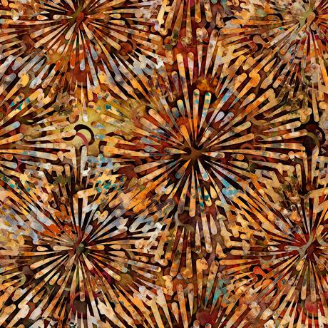 QT Fabrics Savannah Floral Burst Rust 2600 28428 A