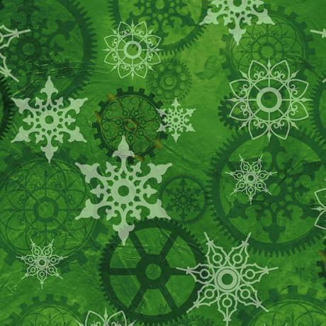 QT Fabrics Steampunk Gears Green 1649-28905-G
