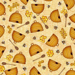 QT Fabrics Sweet as Honey Beehives 1649 29444 A