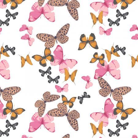 RJR Fabrics Butterflies in the Garden Traveling Butterflies Preppy Pink RJ5101-PP2