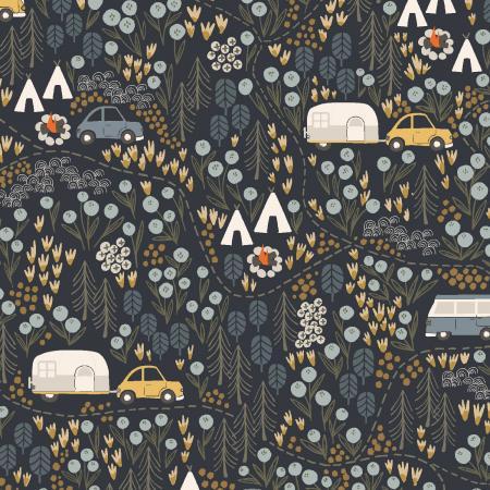 RJR Fabrics Get Out and Explore Campfire Night Navy MT100-NA1