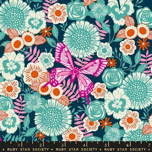 Ruby Star Society Backyard Butterfly Garden Teal RS2085 15