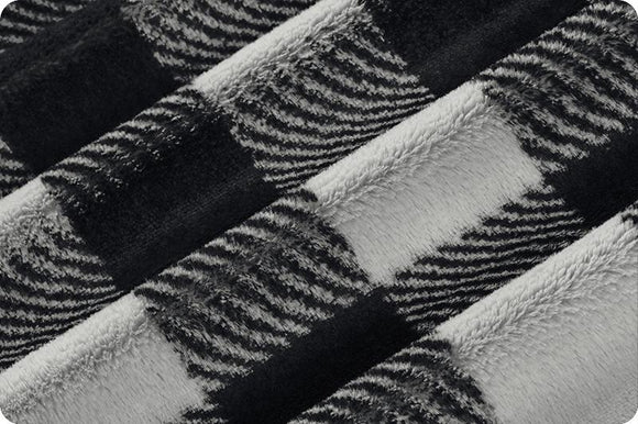 Shannon Fabrics Luxe Cuddle Buffalo Check Silver/Black LCBUFFCHECK