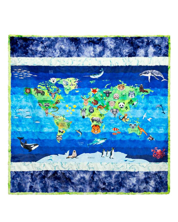 Shannon Fabrics Our Planet Sensation Strips Cuddle Kit 58X58 CKSTRIPS OUR PLANET