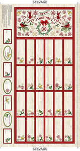 Timeless Treasures Comfort and Joy Advent Calender HOLIDAY-C8653 NATURAL #16C