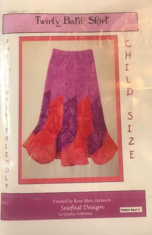 Twirly Batik Skirt - Child Size Sewfast Designs