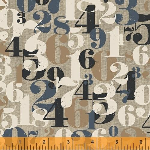 Windham Fabrics On Time Flannel Cream Numbers 37358F 5