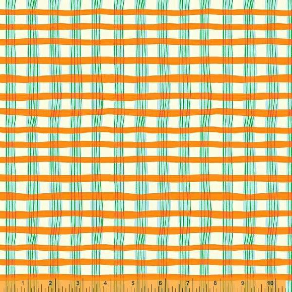 Windham Fabrics Lucky Rabbit Painted Plaid Orange 53245-9 ORANGE