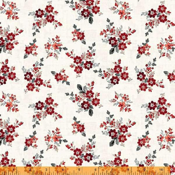 Windham Fabrics Ruby Corsage White 53391-2