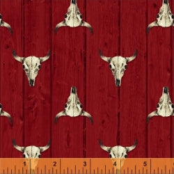Windham Fabrics  Ranch Hand Long Horn Red 42582-2 RED